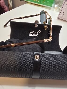 Montblanc Men's Black Sunglasses Case with Protective Pouch